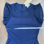 Michael Kors Mesh Top Jersey Jumpsuit NWT Women’s Size XS Blue Photo 2
