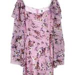 Forever Unique Pink Floral Long Sleeve Tiered Ruffle Dress Sz 16 Photo 0
