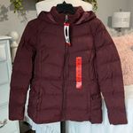 32 Degrees Heat Puffer Coat Ski Jacket 32 Degrees Burgundy Maroon Womens Medium Hooded Photo 7