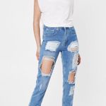 Nasty Gal Distressed High Waisted Mom Jeans Photo 0