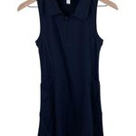 Zella  Replay Sleeveless Zip Polo Dress Navy Blue Size XS Tennis Pickleball Mini Photo 0
