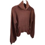 Cotton Candy LA Brown Knit Distressed Turtleneck Sweater M/L Size undefined Photo 1