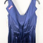 Eliza J Navy Pleated Skirt Jeweled Waist Draped Neckline Back Zipper Dress 8 Photo 7