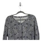 J. Jill Pure Jill Cotton Long Sleeve Navy Floral Print VNeck Size XL Boho Casual Blue Photo 1