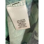 Croft & Barrow  Teal Blue Floral Long Sleeve VNeck Top Size XL Casual Whimiscal Photo 5