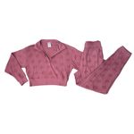 Victoria’s Secret PINK Thermal Waffle Knit Jogger Pants Top Set Soft Begonia XS Photo 2