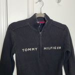 Tommy Hilfiger Women's Black Pullover Top quarter zip spell out logo Photo 1
