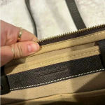Dooney & Bourke ‎ Signature Canvas Leather Purse Vintage DB Brown Shoulder Bag Photo 9