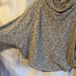 Free People Beach Long Sleeve Mock Neck Open Back Grey Heathered Sweater Photo 6