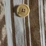 7 For All Mankind Women’s Shine Gold Cream Striped Double Breasted Blazer L Photo 15