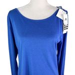 Adidas  Performance Top Shirt Large Keyhole C-Up LS Cobalt Blue New Photo 8