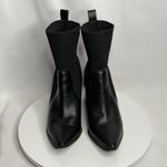 Blondo  Ikler Waterproof Women’s Black Leather Mid-Calf Pull On Knit Booties 7.5M Photo 2