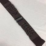 Woven & Beaded Stretch Belt, Dark Brown Photo 0