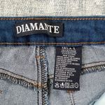 Diamante Distressed Wash Frayed Cuff Shorts Juniors Large Blue Photo 2