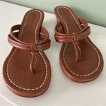 Bernardo  Miami Brown Leather Strappy Knotted Sandals with Mini Heel Photo 2