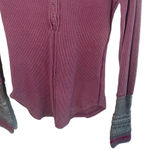Free People  Women’s Ski Lodge Waffle Knit Thermal Shirt Size XS in Purple Photo 4