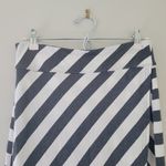 Athleta Seeing Stripes Midi Faux Wrap Skirt Gray White Photo 1