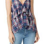 One Teaspoon  Multicolor Plaid Top Size Medium EUC Photo 0