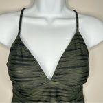 Athleta  Ariel Green and Black Cutout Lace-up Back Tankini Top Size S Photo 3