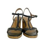 Coach  Size 8 Block Cork Heel Open Toe Strappy Black Photo 1