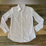 J.Crew Gingham Lightweight Cotton Signature Fit Lilac Button Down Top XSP Casual Photo 3