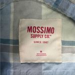 Mossimo 3/4 Roll Tab Sleeve Plaid Button Front Shirt Blue Size M Photo 3
