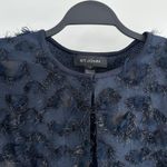 St. John  Evening Jacket 12 Navy Textured Fringe Cocktail Statement Luxury Blazer Photo 6