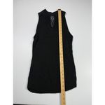 White House | Black Market Black Knit Sleeveless Mock Neck top Crochet Mesh See Through Party Cocktail Photo 2