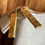 JOY Mangano Smart Chic pebbled Leather Double Decker Tote Taupe Purse Handbag Photo 2