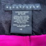 Apostrophe Women's Size 12 Black & Pink A-Line Skirt Semi Sheer Black Overlay Photo 8