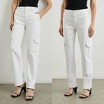Rails  Speedway Cargo Relaxed Boyfriend Salt White Jeans 25 NWT $218 Photo 1