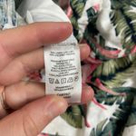 Loft women's tropical leaf print pull on stretch linen blend ruffle shorts large Photo 6