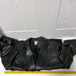 Chico's Blazer Jacket Women Size 18 Black Professional Faux Leather Edgy Evening Photo 6