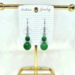 Simple Retro Gourd Shaped Earrings in Green Photo 1