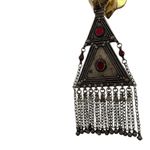 Antique Yemen Ethnic Amulet Triangle Pendant Silver Photo 5
