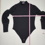 Forever 21  Plus Bodysuit Ribbed Black Knit Puff Long Sleeve NWT Size 2X Photo 7