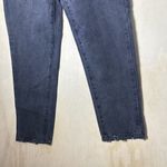 Princess Polly  Denim Zaiden Black Wash Mom Jeans High Rise Distressed Hem Size 8 Photo 2