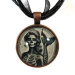Handmade Skeleton Mermaid Gothic Ribbon Necklace ā Photo 2