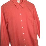 J.Jill Love Linen Dress Womens M Shirt Collared Button Up Beachy Lightweight Red Photo 5