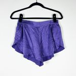 Lunya Washable Silk Satin Tulip Ruffle Overlay Mini Lounge Pajama Shorts Purple Photo 0