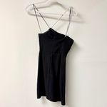 Amanda Uprichard  Dream Crystal Strap Side Slit Mini Dress Black Women's Size XS Photo 6