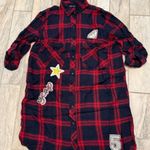 Bershka  women's XS navy/red shirt sequined dress Photo 1