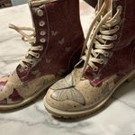 Dogo European Vegan Leather Butterfly Pattern High Boots Gray Size 8 Photo 3