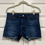 J.Crew Indigo Mid Rise Frayed Raw Hem Denim Jean Stretch Shorts Women Size 27 Photo 0