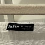 SheIn  LWD White Textured Mini Dress Ties in front off or on shoulder Dainty Photo 10