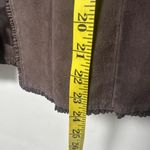New Directions Jacket Womens Medium Brown Suede Leather Ruffle Design Career Photo 8