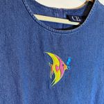 CB Casual Fish Denim Dress Medium EUC Vintage Blue Photo 1