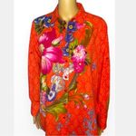 Label Ritu Kumar Art to Wear Orange Floral Print Top LRK Size 3 Red Size M Photo 1