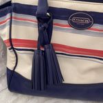 Coach Candace Legacy Red Navy and Cream Striped Women's Bag EUC Photo 7