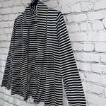 L.L. Bean Women’s Navy Blue Striped Open Front Cardigan Supima Cotton Medium Photo 2